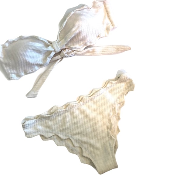 Cupshe Swim Cupshe Strapless White Bikini Size Medium Poshmark